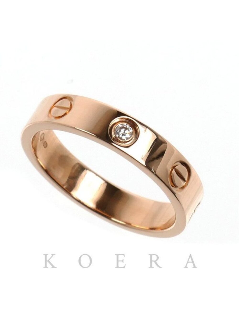 Cartier 18k Pink Gold Mini Love Diamond Ring 52 Vintage
